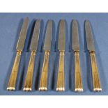 Set six George V sterling silver fruit knives