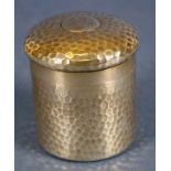 Sterling silver hammered lidded jar