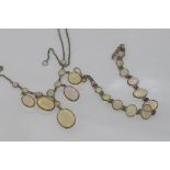 Vintage moonstone necklace and bracelet set