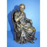 Vintage bronze seated figure of gentleman