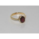 9ct yellow gold and garnet ring