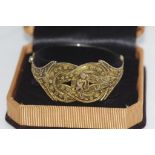 Boxed vintage hinged gilt bangle with angel