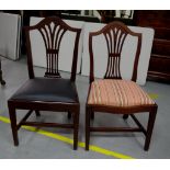 Two George III Hepplewhite mahogany chairs