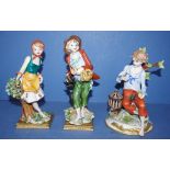 Three Naples ceramic figurines