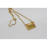 9ct gold envelope tie clip with diamond