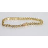 9ct yellow gold and diamond tennis bracelet