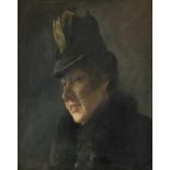 Ring, Lauritz Andersen: Elegante Dame mit schwarzem Schleier und Federhut Elegante Dame mit