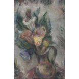 Gleichmann, Otto: Kelchblumen in Vase "Kelchblumen in Vase" Öl auf Leinwand. 1946. 50 x 32,5 cm.