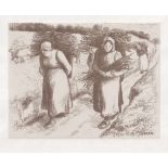 Pissarro, Camille: Porteuses de fagots Porteuses de fagots Lithographie in Braun auf gewalztem