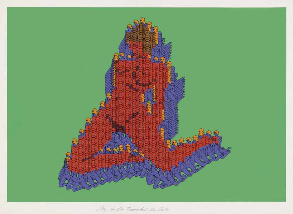 Bayrle, Thomas: Feuer im Weizen Feuer im Weizen 5 (von 9) Farbserigraphien auf Velin. 1970. Ca. 40,7