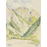 Bleyl, Fritz: Oytal Allgäu "Oytal Allgäu" Aquarell über Bleistift auf Pergamentpapier. 1924. 43 x 32