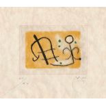 Miró, Joan: Aus: Fusées Aus: Fusées Farbaquatinta auf Japan. 1959. 13 x 17,8 cm (28 x 38 cm).