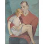 Unbekannter Künstler: Vater und Tochter Vater und Tochter 2 Gemälde, Öl auf Hartfaserplatte. 100 x
