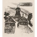 Pechstein, Hermann Max: Leuchtturm Leuchtturm Lithographie auf Bütten. 1918. 31 x 29 cm (49 x 35,5