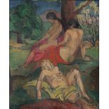 Lismann, Hermann: Idyll "Idyll" Öl auf Leinwand. 1914. 55 x 46 cm. Unten rechts mit Pinsel in