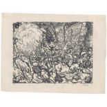 Grosz, George: Attentat Attentat Lithographie auf Bütten. 1915. 19 x 24,3 cm (24,3 x 32 cm).