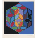 Vasarely, Victor: Geometrische Kompostion Geometrische Kompostion Farbserigraphie auf leichtem