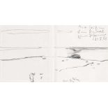 Fußmann, Klaus: Ostsee "Ostsee" Bleistift auf gefaltetem Karton. 1987. 25 x 47 cm. Oben rechts mit