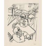 Grosz, George: Zwei Männer Zwei Männer Umdrucklithographie auf Bütten. 1915/1916. 26,2 x 20,6 cm (