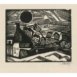 Schmidt-Rottluff, Karl: Sonnenuntergang auf der Föhrde Sonnenuntergang auf der Föhrde Holzschnitt