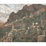 Tegner, Rudolph Christopher: Ansicht von Positano Ansicht von Positano Öl auf Leinwand. 1911. 38 x