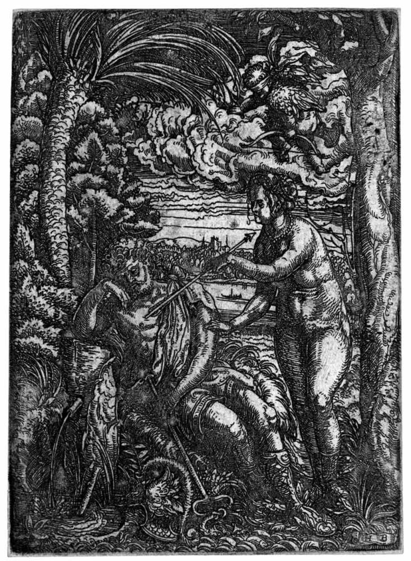 Burgkmair, Hans d. Ä.: Venus und Merkur Venus und Merkur. Eisenradierung. 18,1 x 13 cm. (1520).