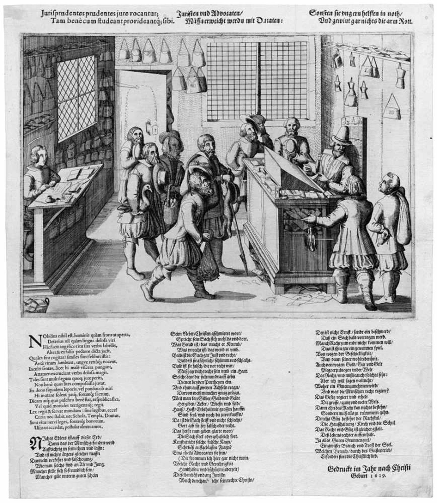 Deutsch: 1619. "Juristen und Advocaten"... 1619. Flugblatt "Juristen und Advocaten / Müssen erweicht