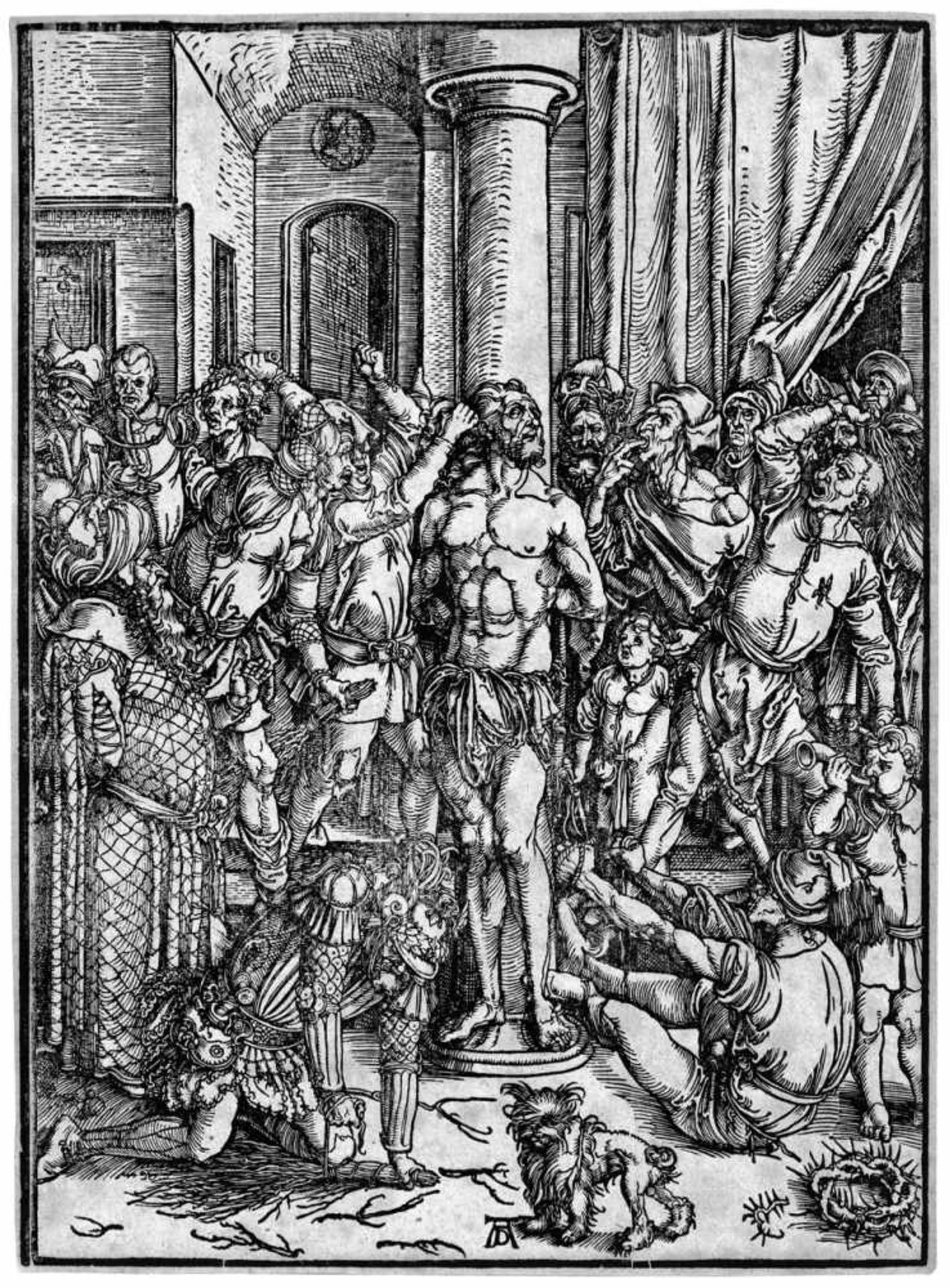 Dürer, Albrecht: Die Geißelung Christi Die Geißelung Christi. Holzschnitt, wie auch das folgende