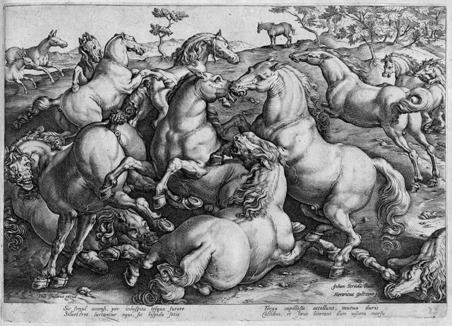 Stradanus, Johannes - nach: Equile Ioannis Austricai Caroli V. Imp. F. (Der Reitstall Don Juan de - Image 2 of 2