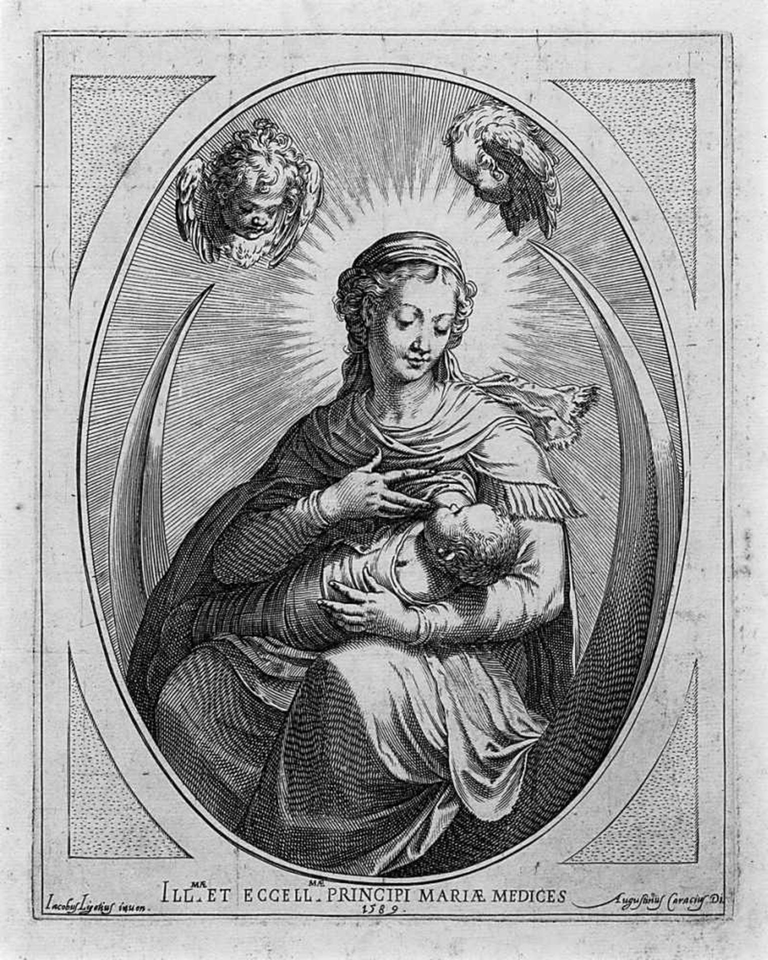 Carracci, Agostino: die Madonna mit dem Kind auf der Mondsichel Die Madonna mit dem Kind auf der