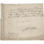 Goethe, Johann Wolfgang von: Signiertes Gedichtmanuskript Goethe, Johann Wolfgang von, Dichter,