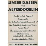 Döblin, Alfred: Unser Dasein (signiert und mit Schutzumschlag) Mit dem seltenen Schutzumschlag