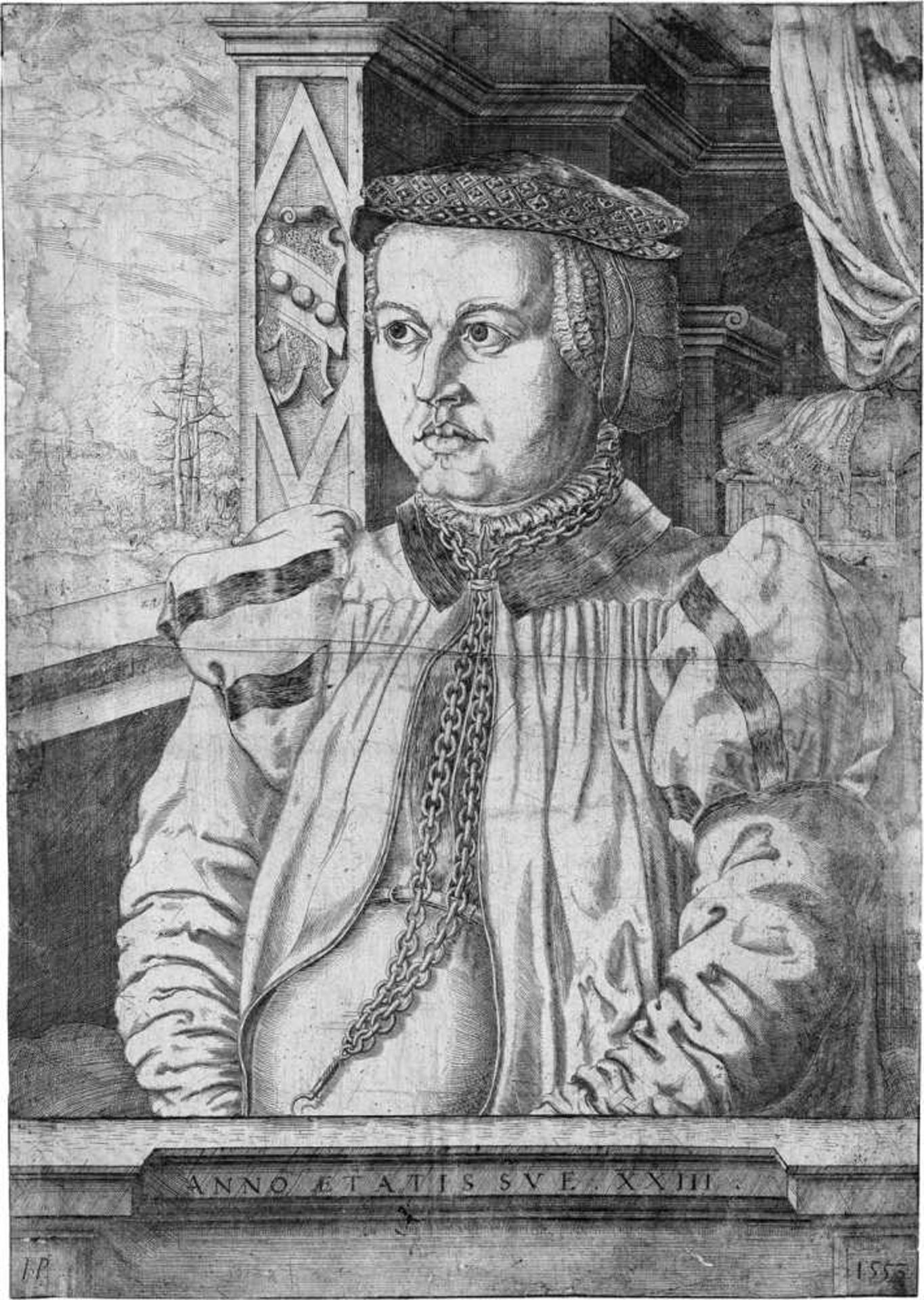 Lautensack, Hans: Bildnis Oswald von Eck; Bildnis der Frau von Eckh (geboren Piencsenau) Bildnis - Image 2 of 2