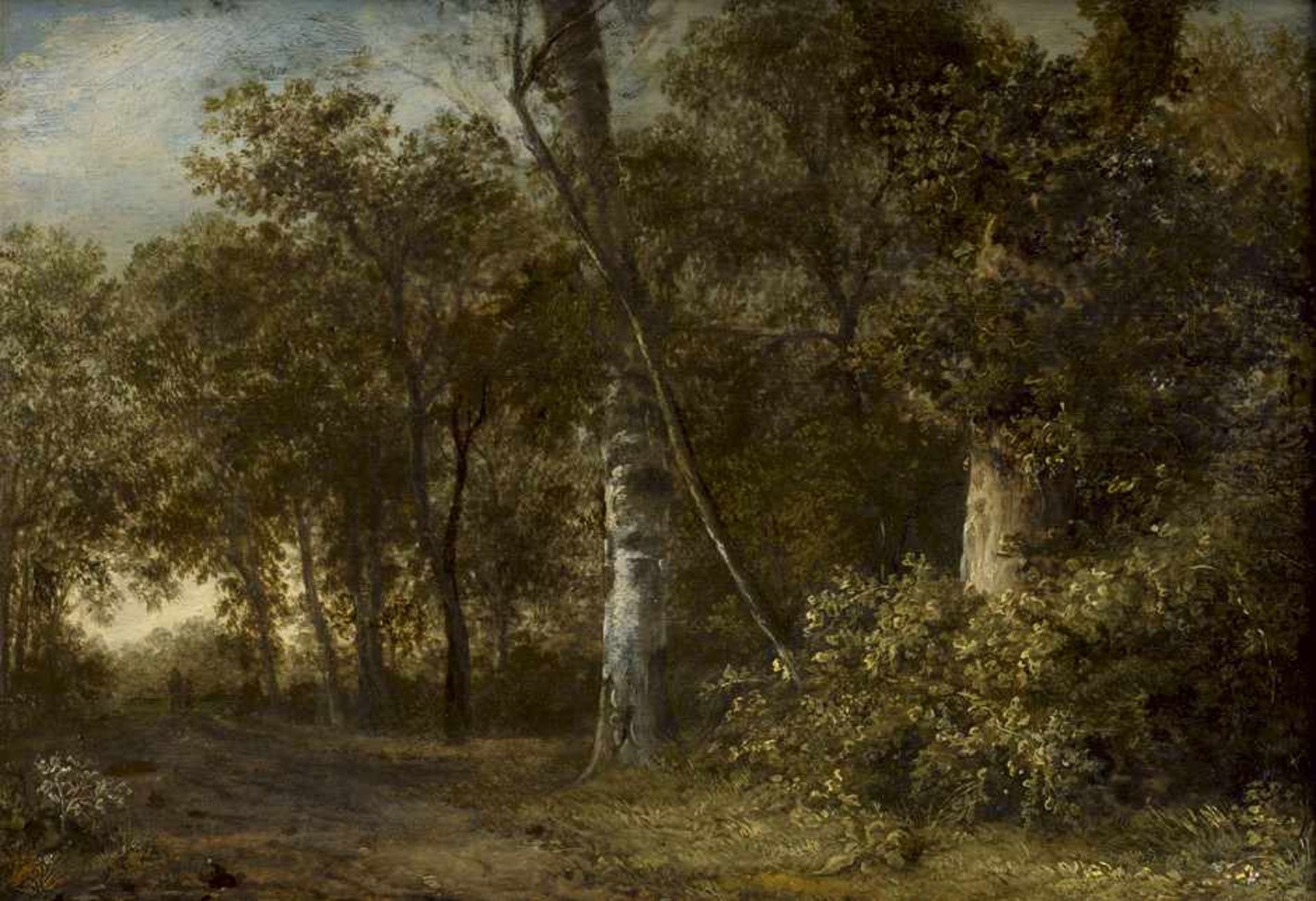 Looten, Jan: Waldlandschaft Waldlandschaft. Öl auf Holz. 28 x 39,8 cm. Unten rechts mit Monogramm "