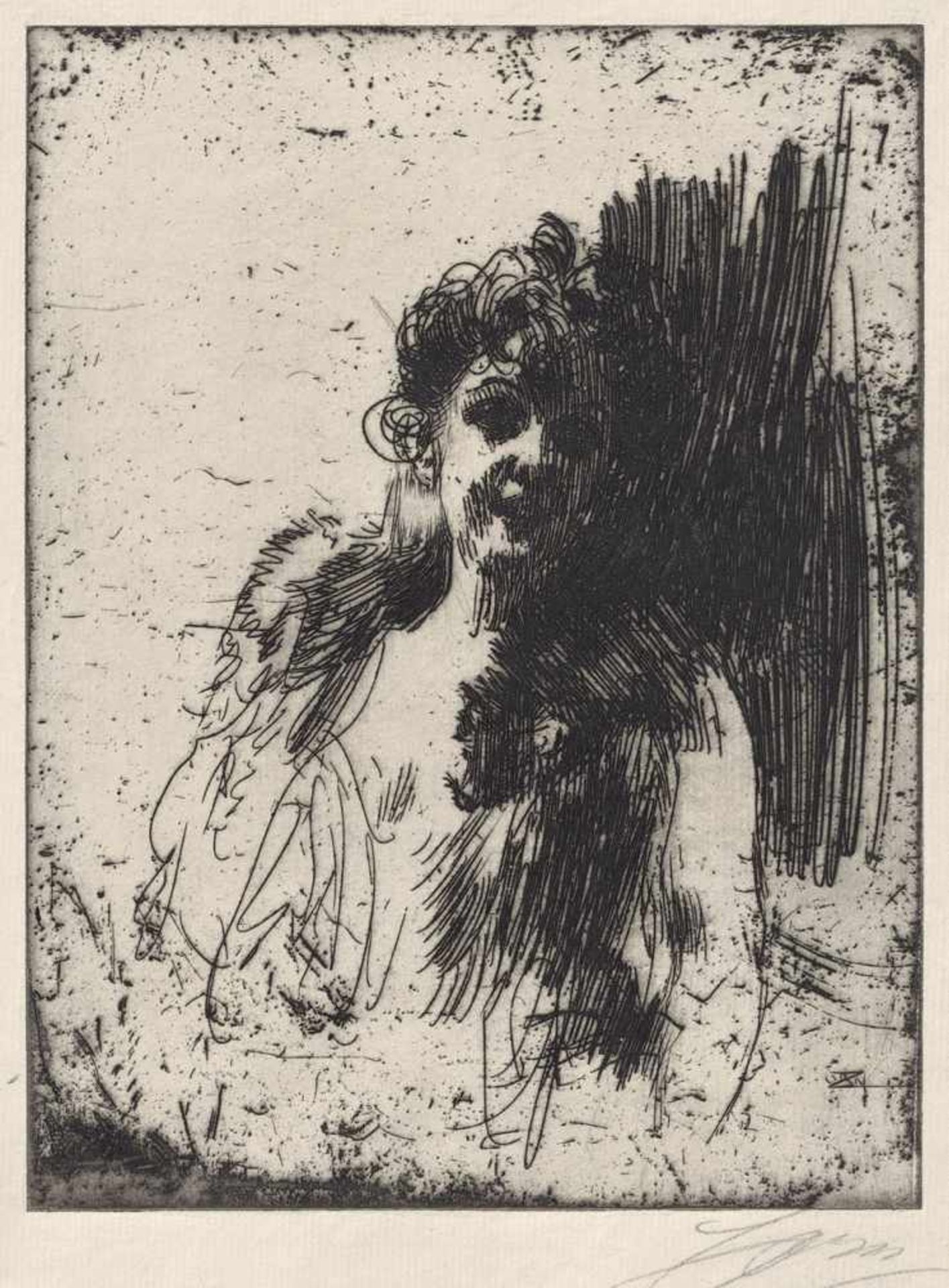 Zorn, Anders: Mrs. Cotton II Mrs. Cotton II Radierung auf Bütten. 1901. 20 x 15 cm (28,5 x 23,7 cm).