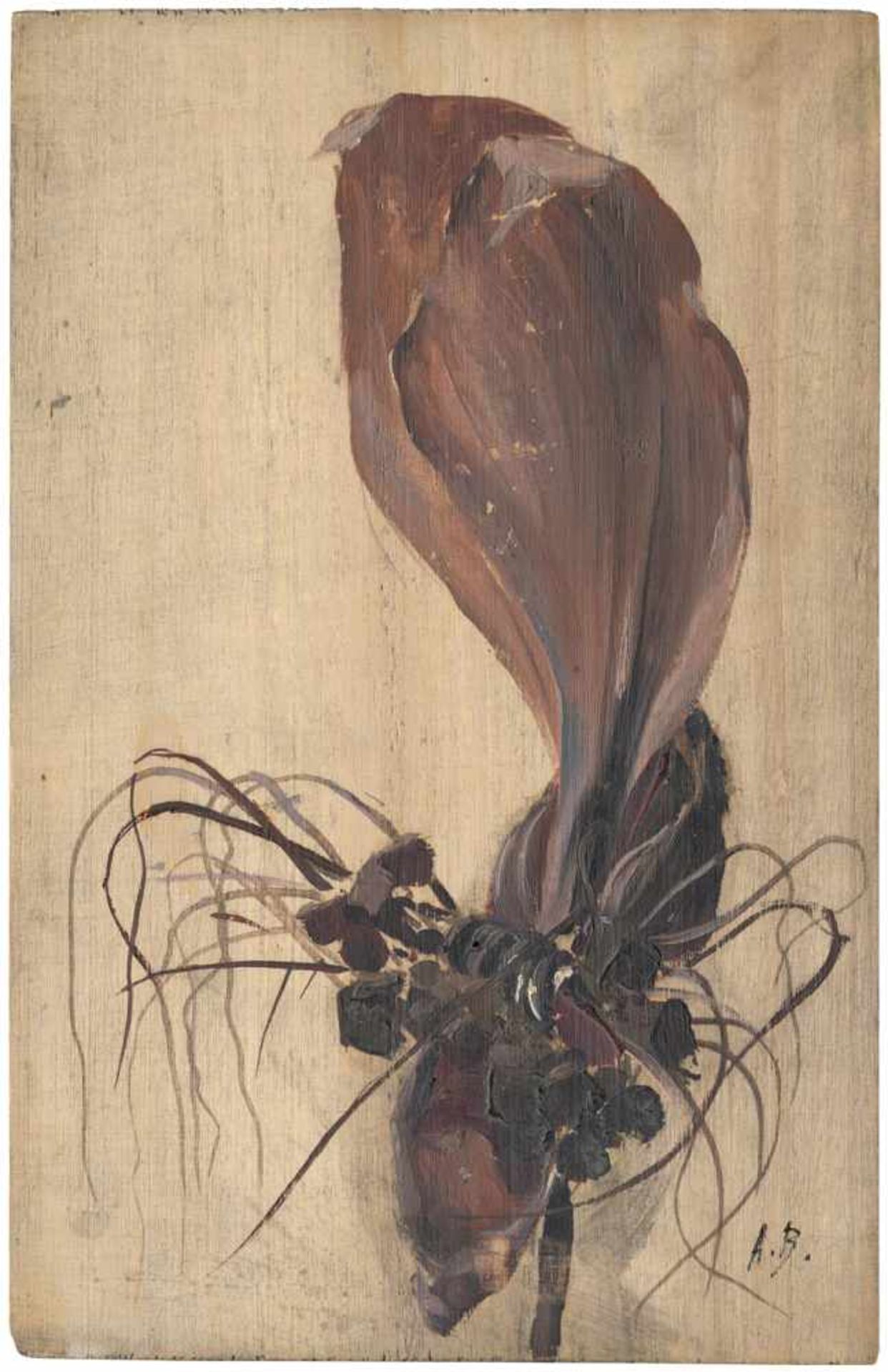 Bailly, Alexandre: Studie einer Orchidee Studie einer Orchidee. Öl auf Holz. 26,3 x 16,9 cm.