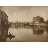 Braun, Adolphe: View of St. Peter's Basilica over the Tiber River (Attributed to). View of St.