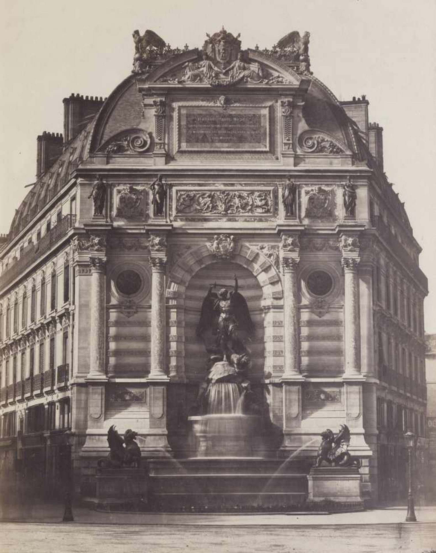 Baldus, Edouard-Denis: Fontaine Saint-Michel, Paris Fontaine Saint-Michel, Paris. Circa 1855.