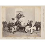India: Group portraits of British and Indian upper class in India Photographer: Bourne & Shepherd.