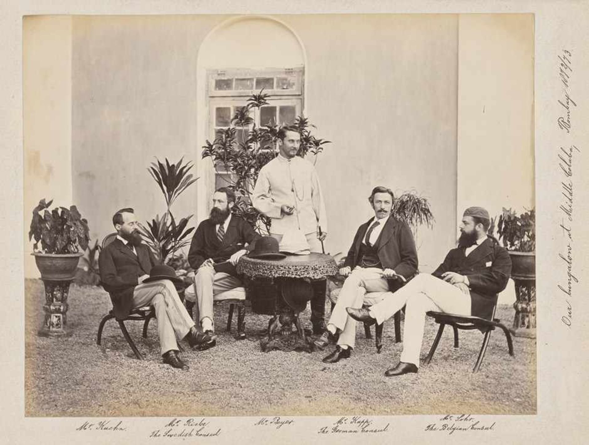 India: Group portraits of British and Indian upper class in India Photographer: Bourne & Shepherd.