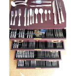 Two boxes, each of 7 place settings of Sheffield sterling silver cutlery, in Kings Pattern, and