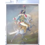 Oil on canvas painting, contemporary. Henry William Paget, 1st Marquess of Anglesey, on horseback