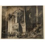 A Large signed Frank Brangwyn etching of a Mosque Constantinople Turkey C1911 1/125 made original