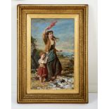 A C19th Oil on canvas -Farewell- by John Thomas Peele R.B.A. (1822-1897) signed and dated 1848