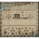 A William IV needlework sampler : with two bands of verse,