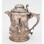 A George II silver and later adapted lidded jug, maker Gabriel Sleath, London,