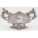 An impressive Edward VII silver two-handled centre bowl, maker Goldsmiths and Silversmiths Co. Ltd.