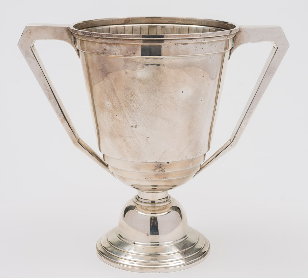 A silver two-handled trophy cup, maker Adie Bros, Birmingham,