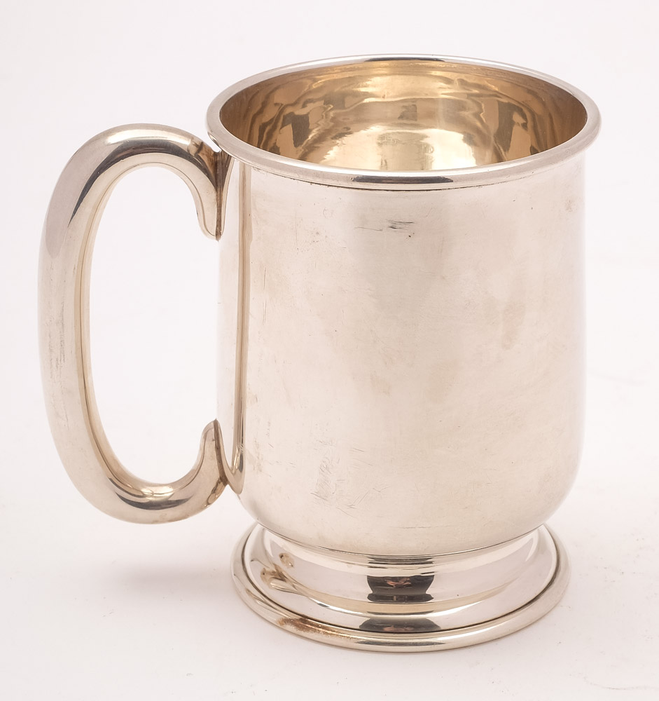 An Elizabeth II silver christening mug, maker Joseph Gloster Ltd, Birmingham,