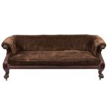 A Victorian carved mahogany settee:,